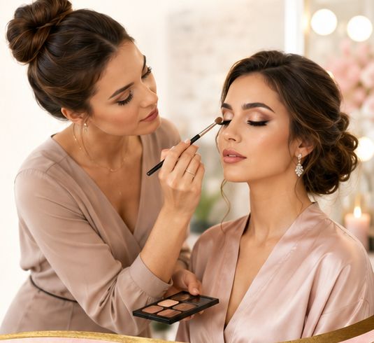 Make-up artist applying eyeshadow