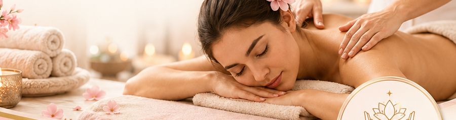 Back massage in a calm treatment room